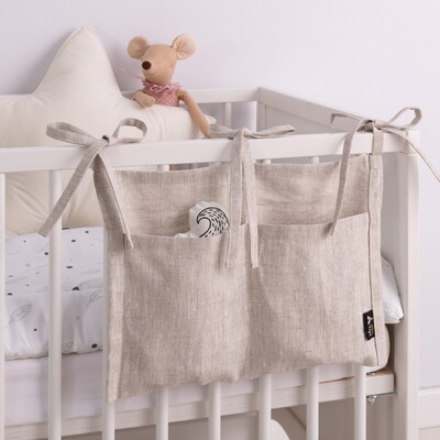 Babybett Organizer Linen Beige 47x30cm Yellowtipi