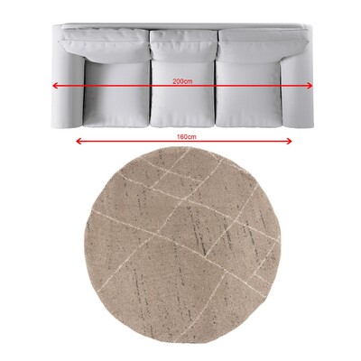 Royal Nomadic Living 160cm homok/krém szőnyeg ⌀160 cm
