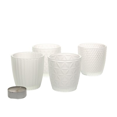 Świeczniki Altare 4szt. milk glass