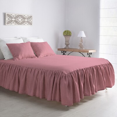 Prehoz Linen Frilly 160x210cm ružový