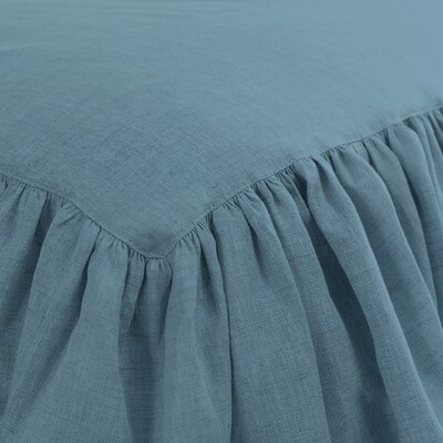 Prehoz Linen Frilly 160x210cm šedý a modrý
