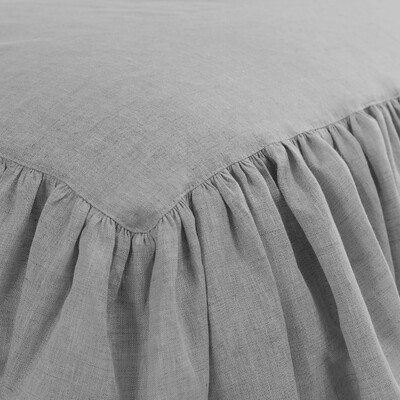 Prehoz Linen Frilly 160x210cm svetlo šedý