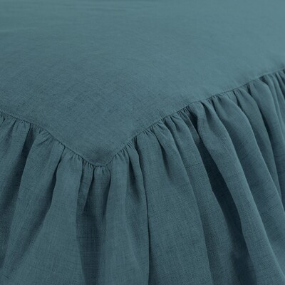 Prehoz Linen Frilly 160x210cm smaragdový