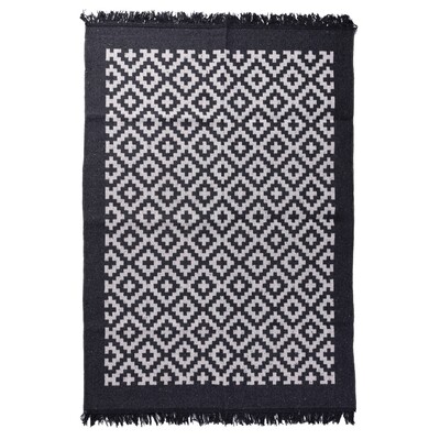 Tapis De Salon Housse De Rêve 120x180 Cm - Polyester Noir Et Blanc