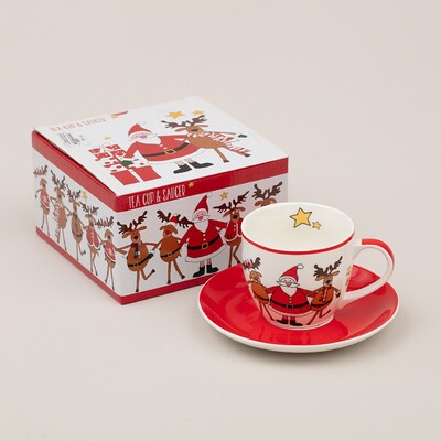 Filiżanka ze spodkiem Spirit of Christmas porcelana 200ml 200 ml