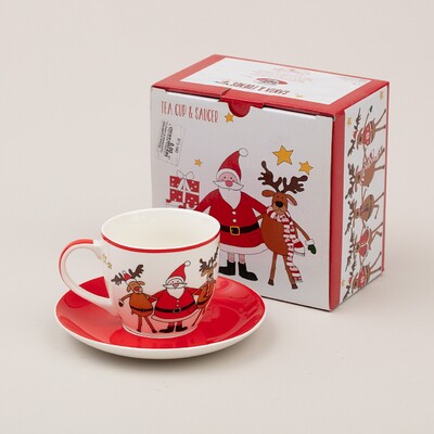 Filiżanka ze spodkiem Spirit of Christmas porcelana 200ml 200 ml