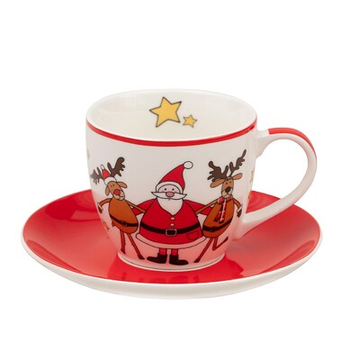 Filiżanka ze spodkiem Spirit of Christmas porcelana 200ml 200 ml
