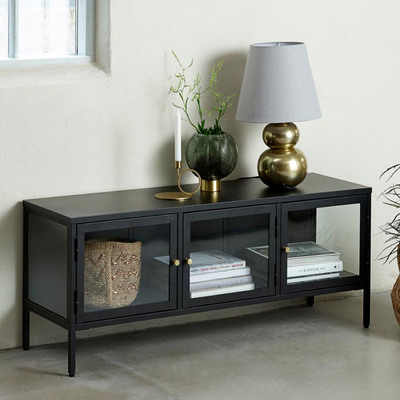 Szafka RTV Xappa black 132	x 40,5 x 52 cm