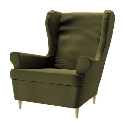 Strandmon armchair cover olive green 161 26 Dekoria