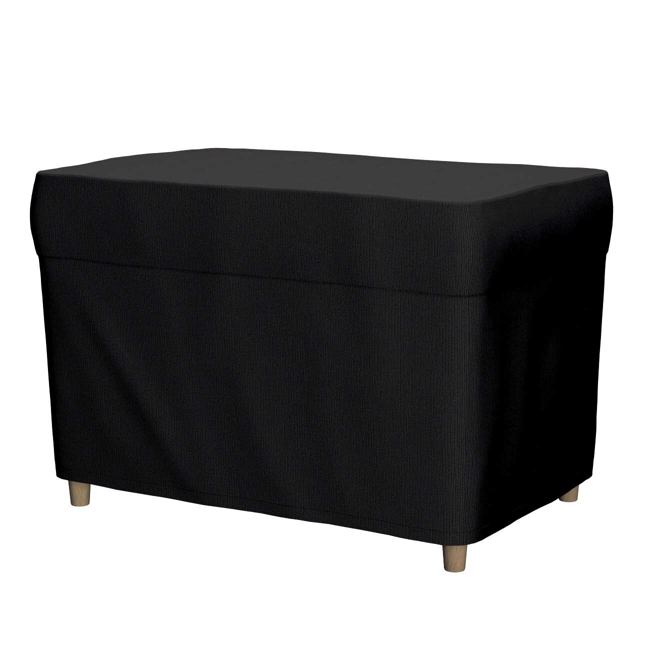 Dekoria Bezug für Fußhocker Strandmon, Kollektion Cotton Panama, schwarz