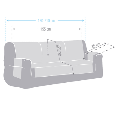 Potah na třímístnou pohovku Universal grey 155 x 80 x 220 cm