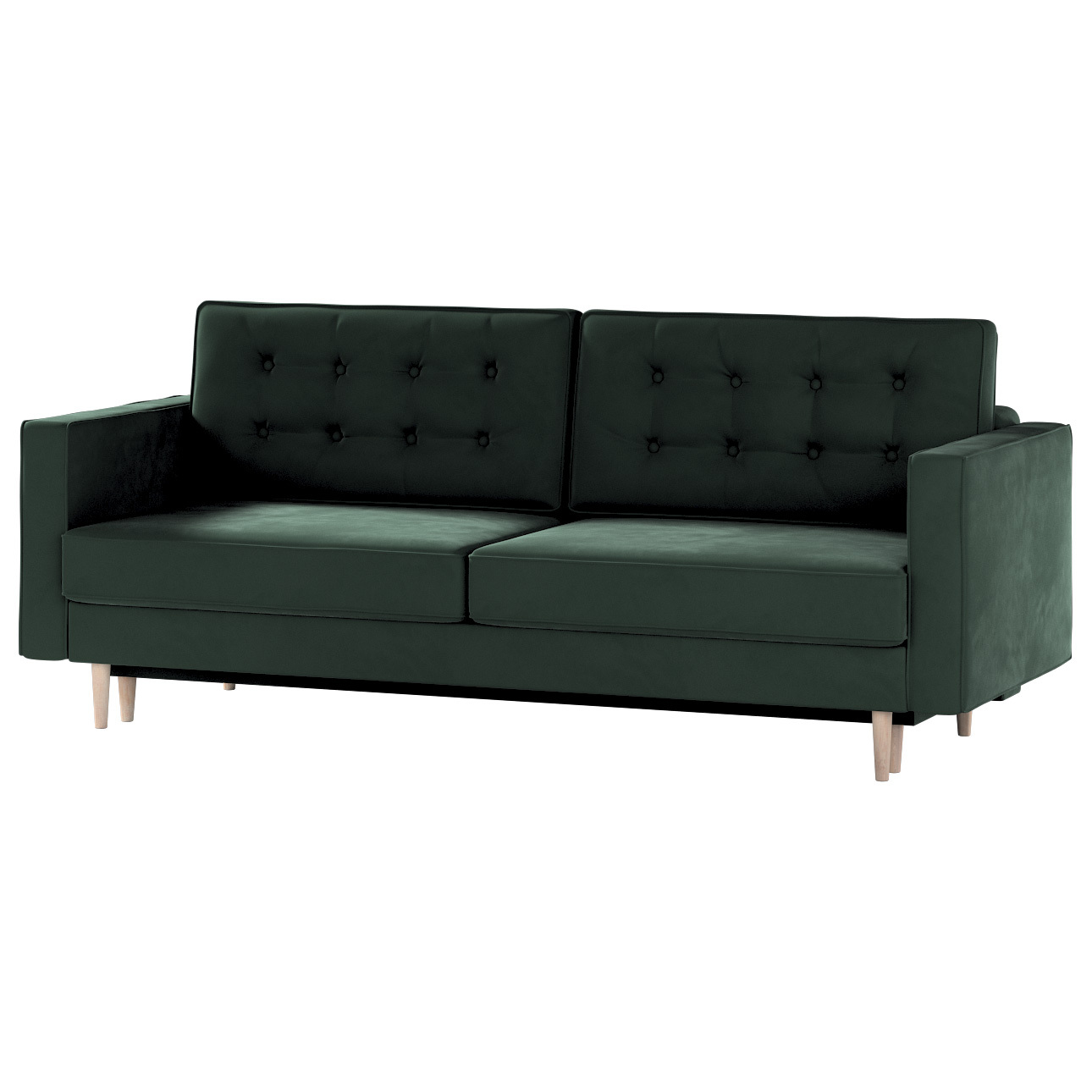 Ausklappbares Sofa Svein, dunkelgrün, 224x97x91, Polsterstoffe (RI38) günstig online kaufen