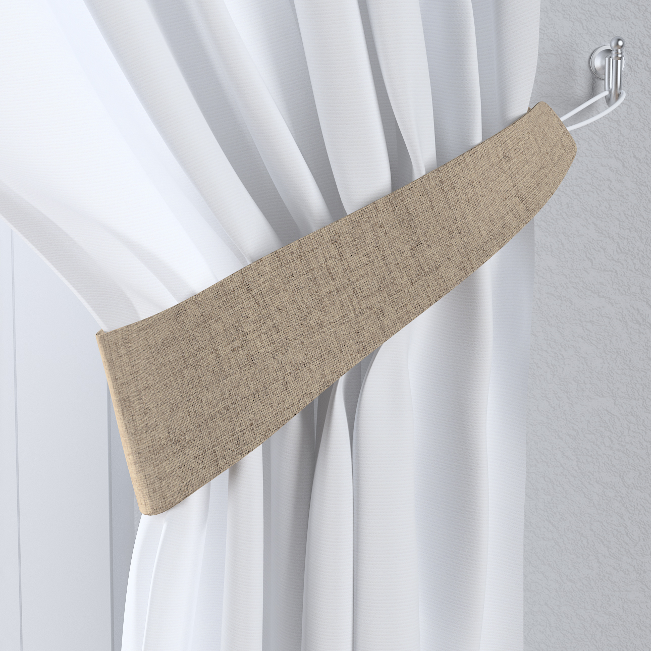 Gardinomtag Victoria | Beige melerat | 12 x 70 cm | Dekoria