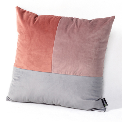 Patchwork štvorcový vankúš ružová sivá lila