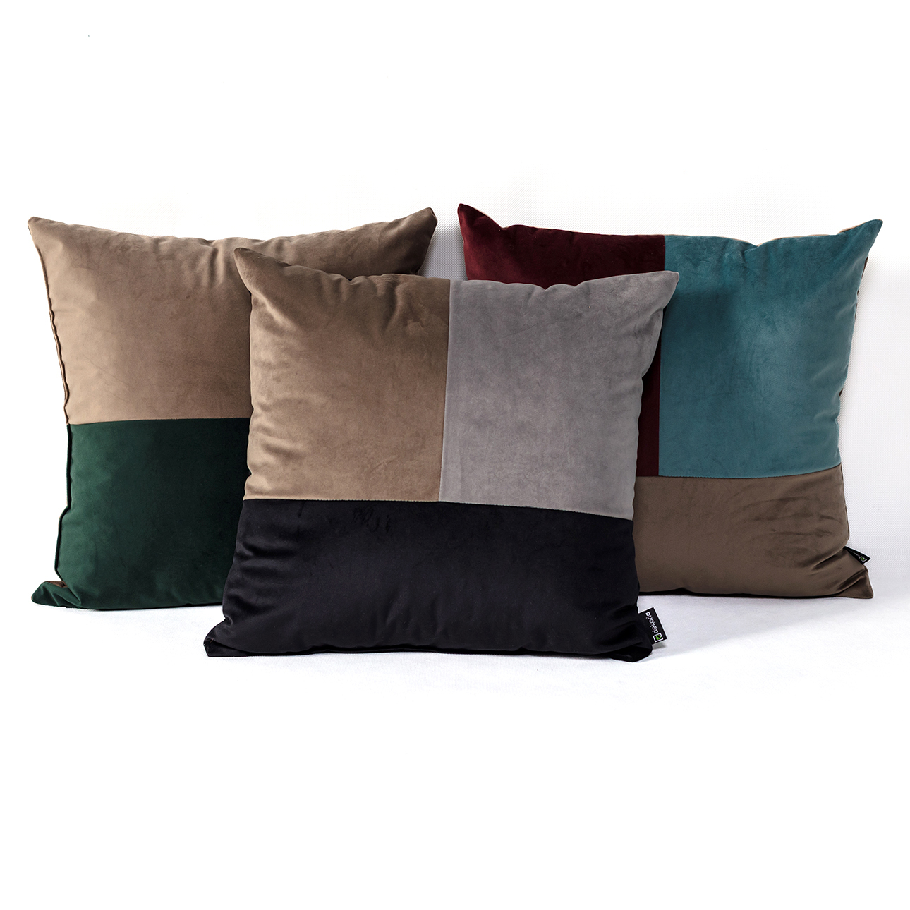 Poduszka Patchwork kwadratowa beige grey black