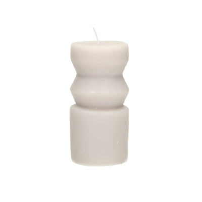 Kerze Cornelia 14cm light grey 6,5 x 14 cm