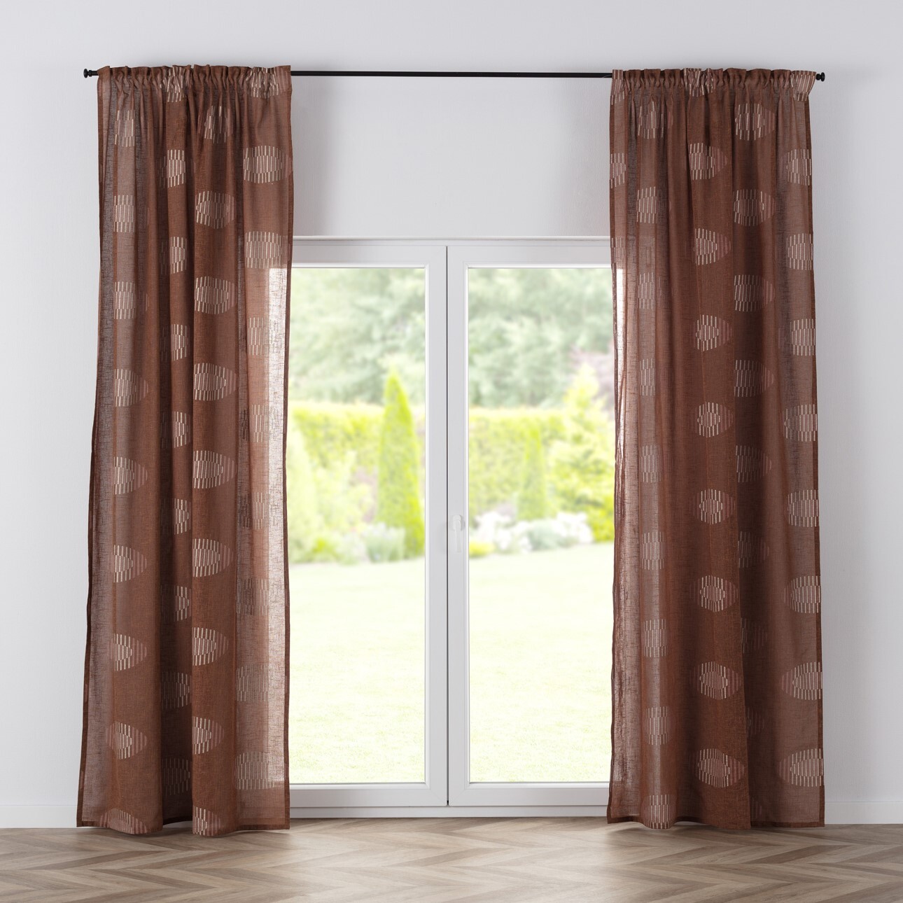 Zasłona BASIC na taśmie marszczącej 130x280 cm brąz 1szt.