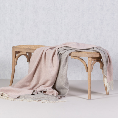 Pled Merinos 140x200cm melange grey pink
