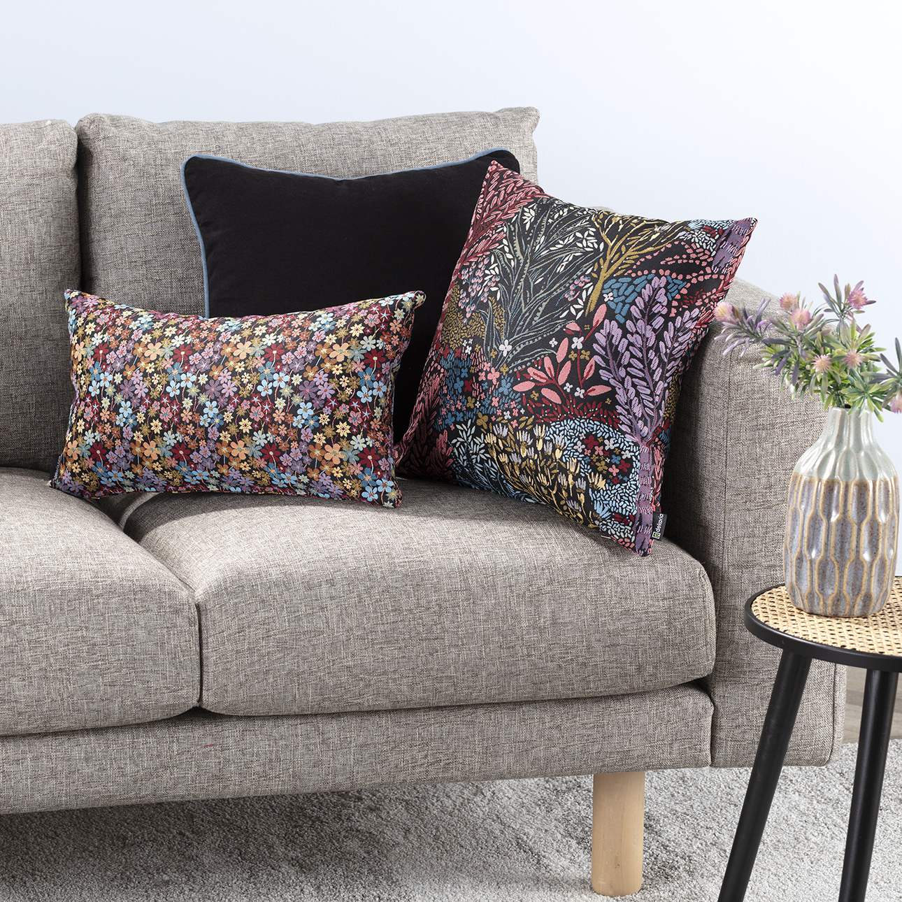 Herding Weihnachtsmann & Co. KG Dekokissen 3er-Set - 40x40cm, Polyester, Mehrfarbig