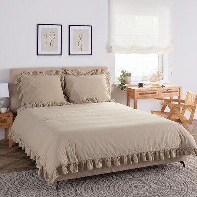Beddengoed Katoen 200x220 cm Oxford Tan