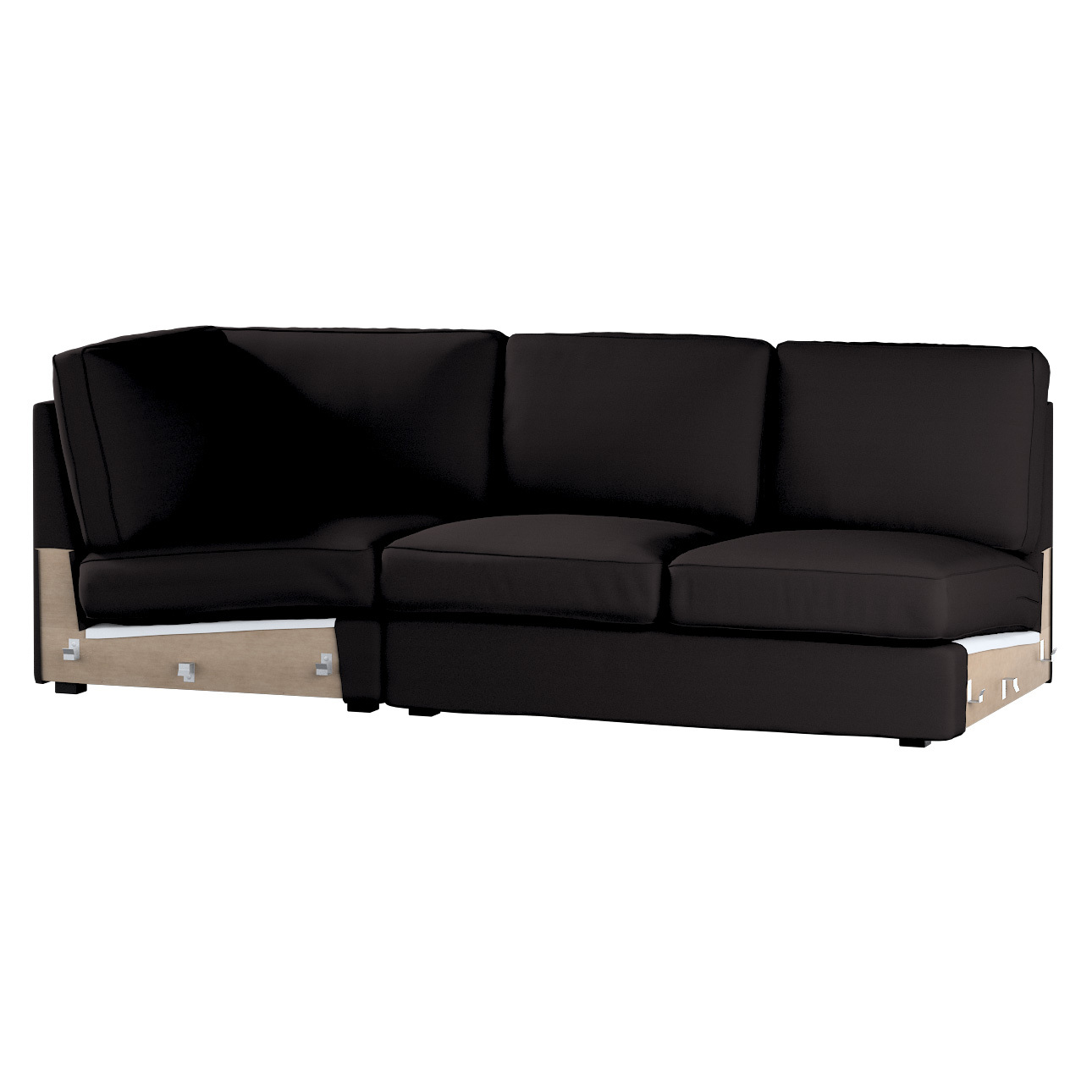 Dekoria Bezug für Kivik Eckteil, Kollektion Cotton Panama, schwarz