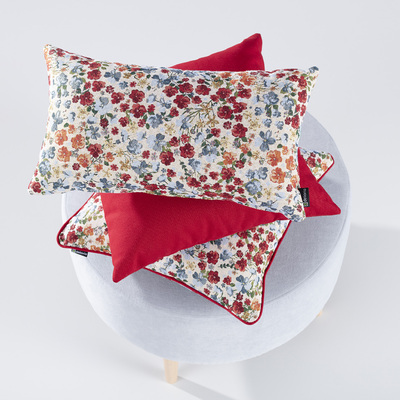Cushions set of 3, Red Popy Flower 50x50/52x33 cm