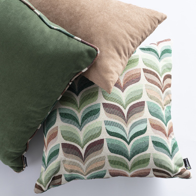 Cushions set of 3, Homely Folk green I 55x55/50x50/52x33 cm