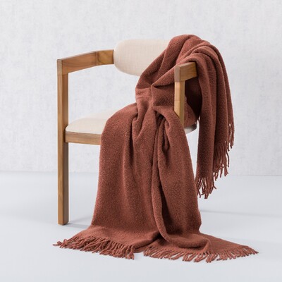 Kuscheldecke Boucle 140x200cm cinnamon