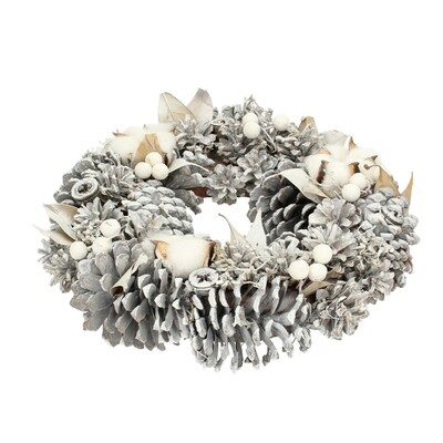 Wianek Winter Cone ⌀30cm silver 30 x 8 cm