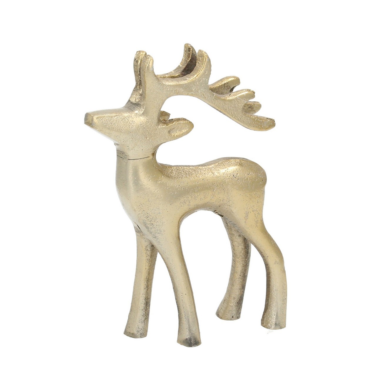 Dekoria Dekorace Reindeer 11x3x14cm gold, 11 x 3 x 14 cm