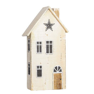 Dekoracja Snow House 25cm white beige 14 x 6 x 25 cm