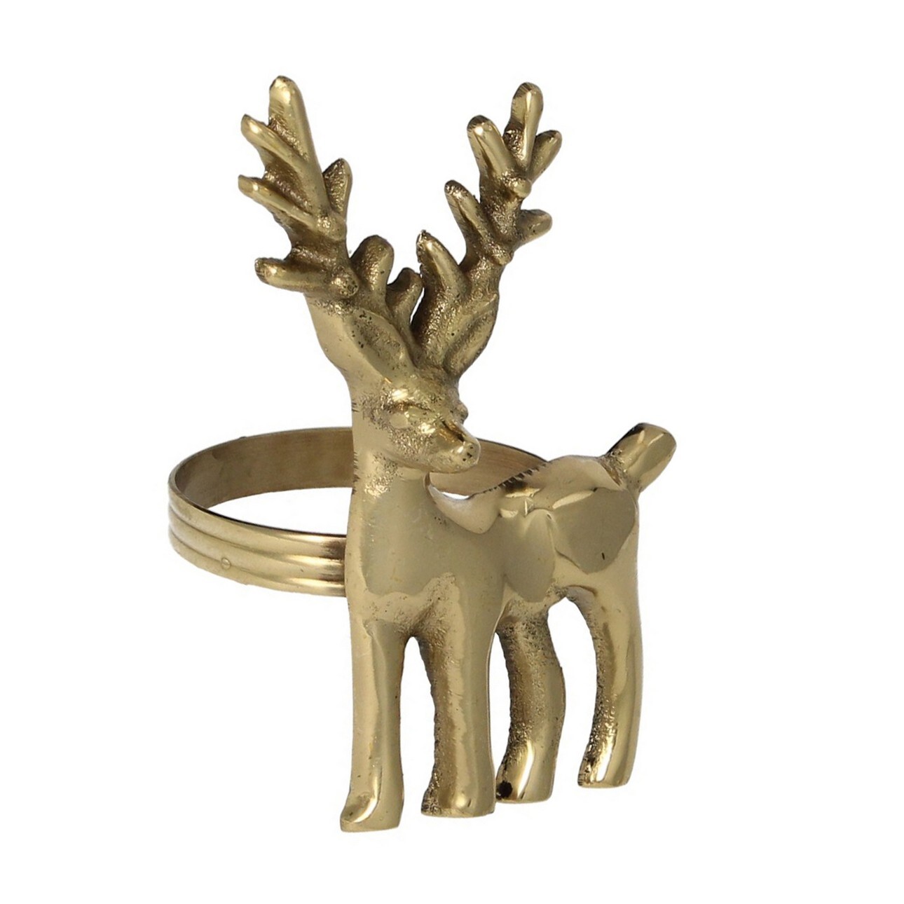 Levně Dekoria Kroužek na ubrousky Reindeer gold, 4 x 5 x 8 cm