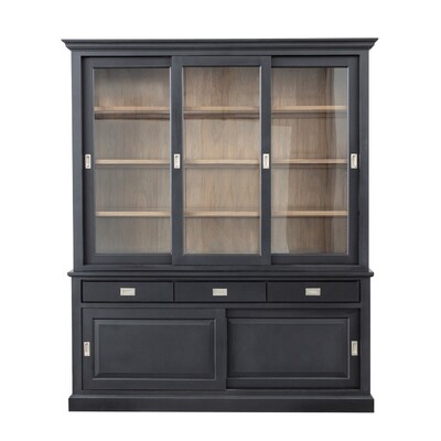 Witryna Milton 190x47x226cm black 190 x 47 x 226 cm