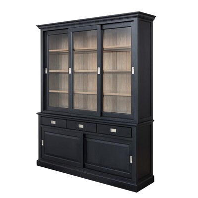 Witryna Milton 190x47x226cm black 190 x 47 x 226 cm