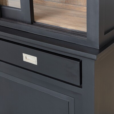 Witryna Milton 190x47x226cm black 190 x 47 x 226 cm