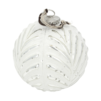 Bombka Vintage Snow ⌀12 cm white