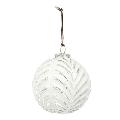 Bombka Vintage Snow ⌀12 cm white 12x13 cm
