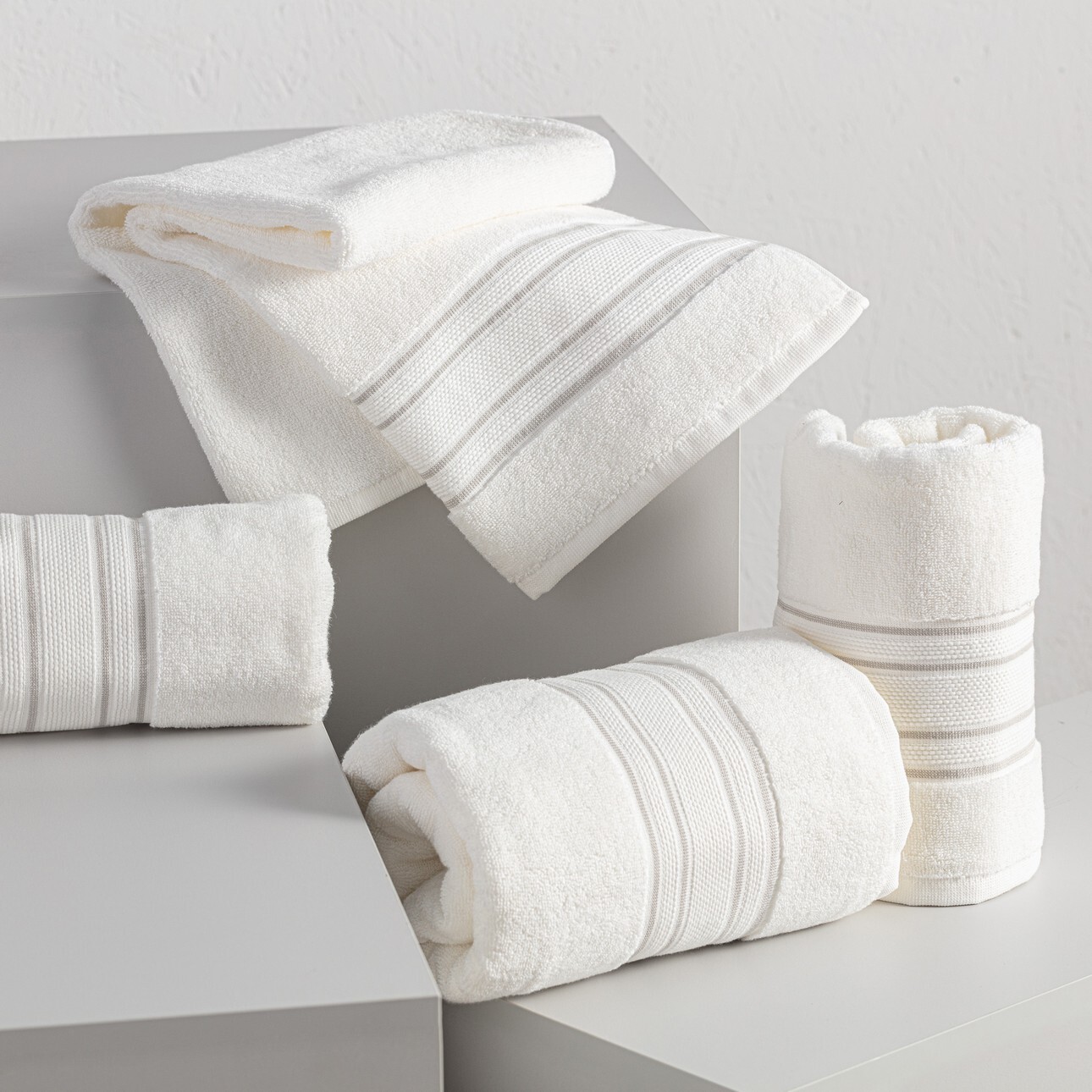 Handtuch-Set Gunnar 3 Stck. creamy white grey, 50 x 90 / 70 x 140 cm günstig online kaufen