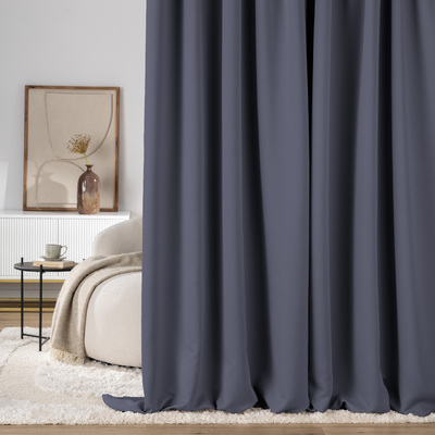 Blackout pencil pleat curtains dark grey 140 x 280cm 1 pc. 140 x 280