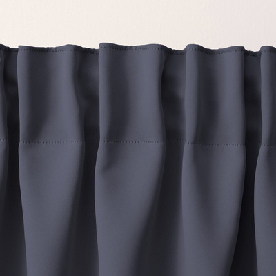Blackout pencil pleat curtains dark grey 140 x 280cm 1 pc. 140 x 280