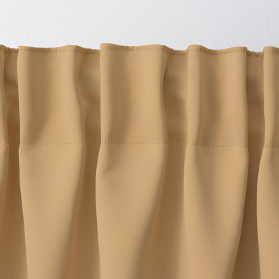 Blackout pencil pleat curtains golden beige 140 x 280cm 1 pc. 140 x 280