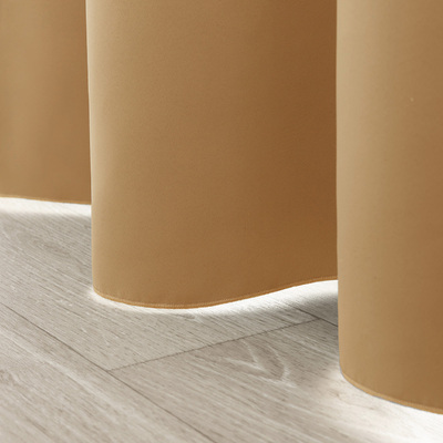 Blackout pencil pleat curtains golden beige 140 x 280cm 1 pc. 140 x 280
