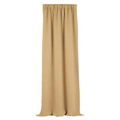 Blackout pencil pleat curtains golden beige 140 x 280cm 1 pc. 140 x 280