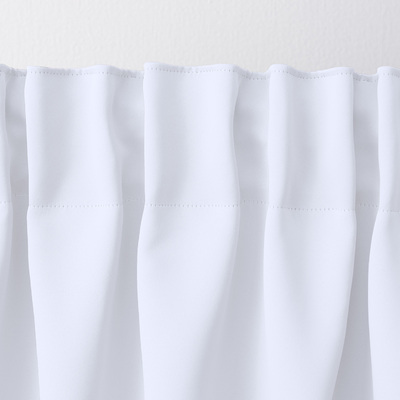 Blackout pencil pleat curtains steel white 140 x 280 cm 1 pc. 140 x 280