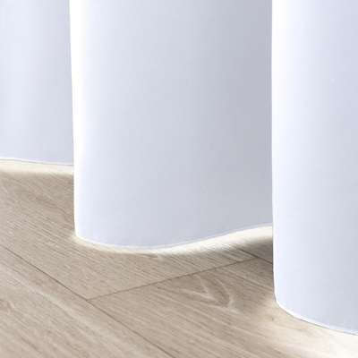 Blackout pencil pleat curtains steel white 140 x 280 cm 1 pc. 140 x 280