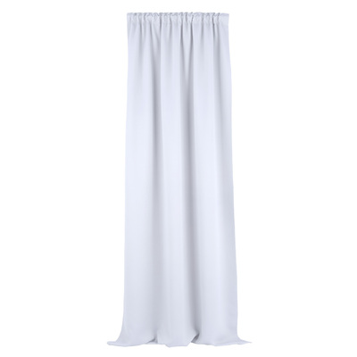 Blackout pencil pleat curtains steel white 140 x 280 cm 1 pc. 140 x 280