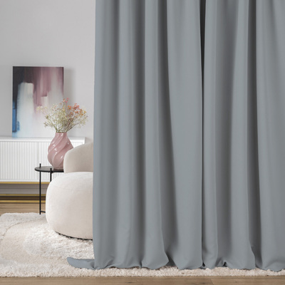 Blackout pencil pleat curtains dove grey 140 x 280 cm 1 pc. 140 x 280