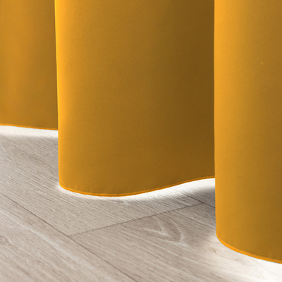 Blackout pencil pleat curtains honey yellow 140 x 280 cm 1 pc. 140 x 280