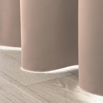 Blackout pencil pleat curtains rose beige 140 x 280 cm 1 pc. 140 x 280