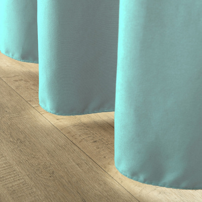 Pencil pleat curtain light turquoise velvet 140 x 280 cm 1 pc. 140 x 280 cm